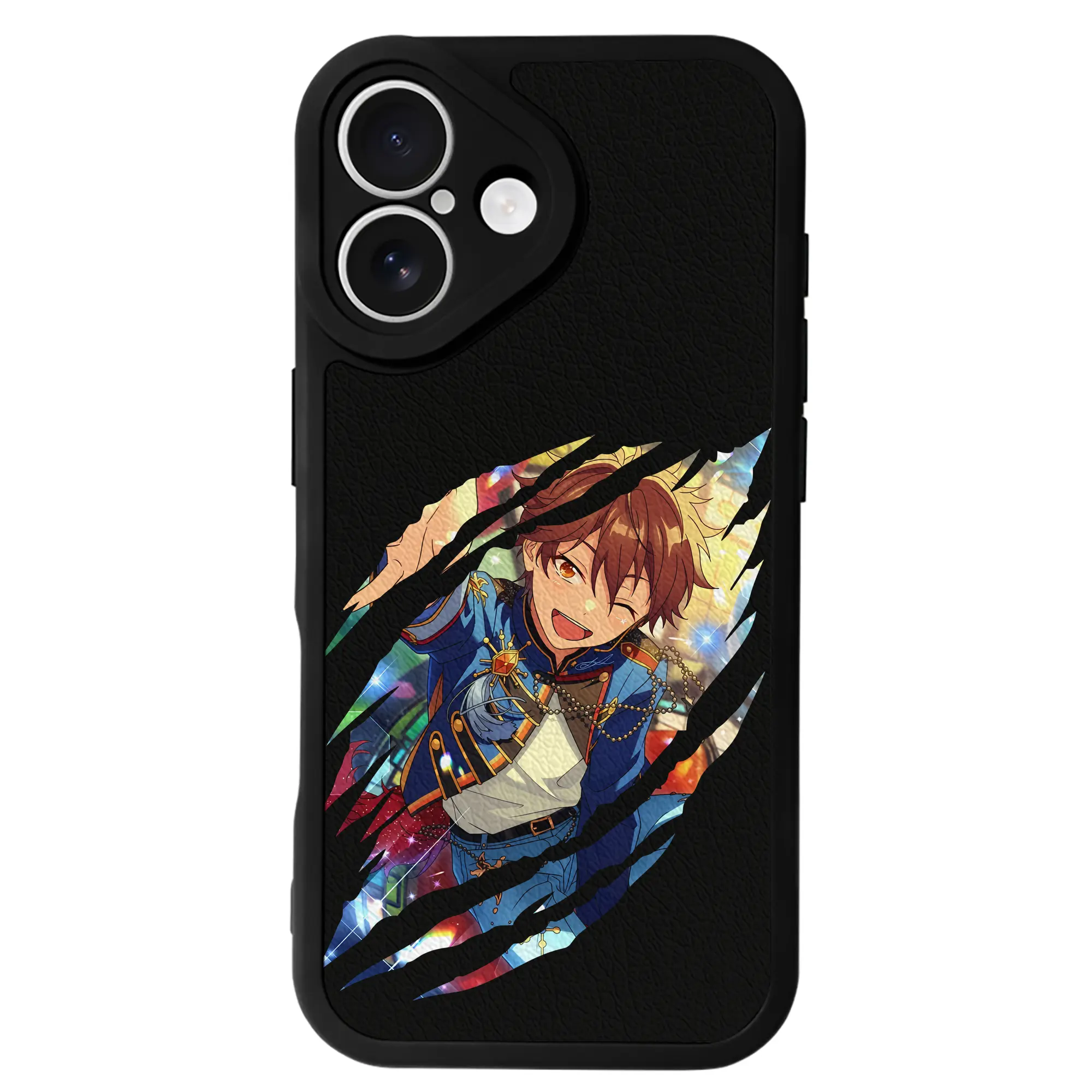 あんさん ぶる グッズ 流星隊 守沢千秋 - IPhone 16シリーズ対応 ・ シリコンスマホケース ・ レザー調 ・ 高精度フィット ・ 耐衝撃 ・ ワイヤレス充電対応 ・ 精密カット